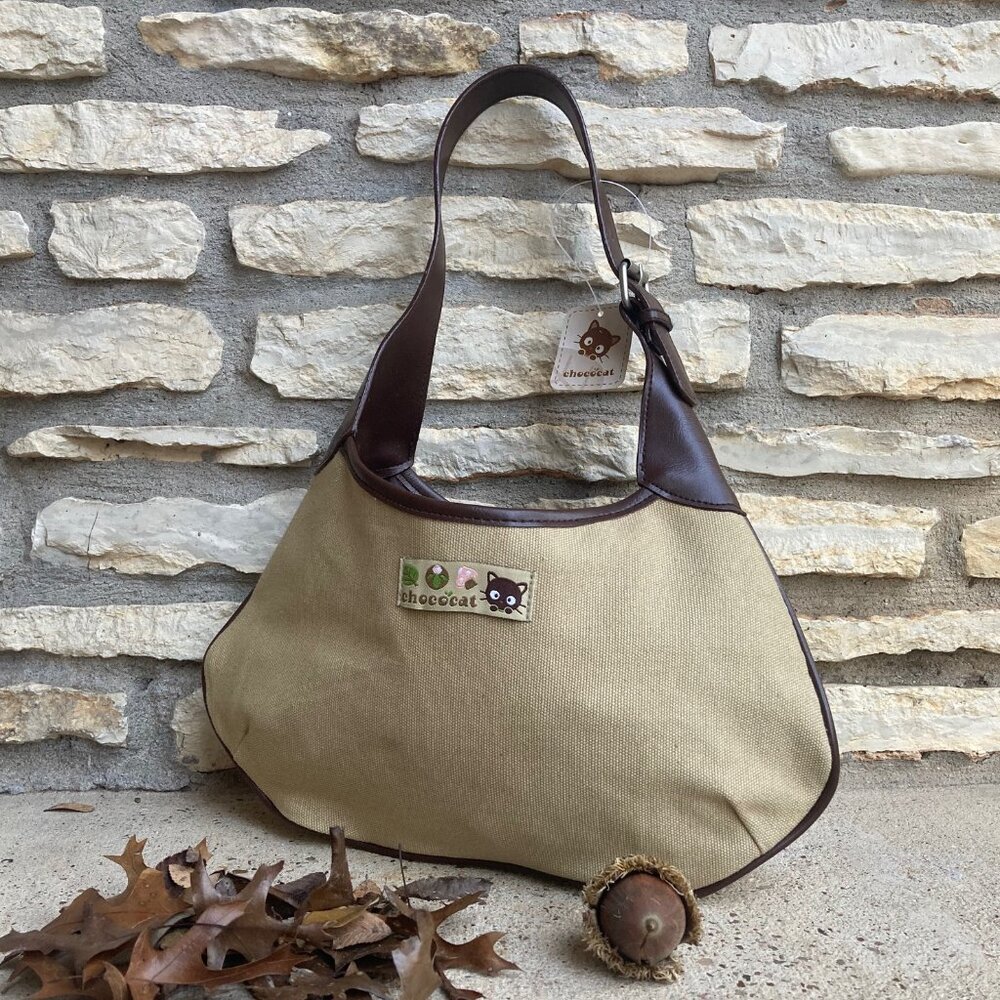 SANRIO CHOCOCAT PURSE HOBO SHOULDER BAG HANDBAG TAN CANVAS 2002 VINTAGE RARE NWT